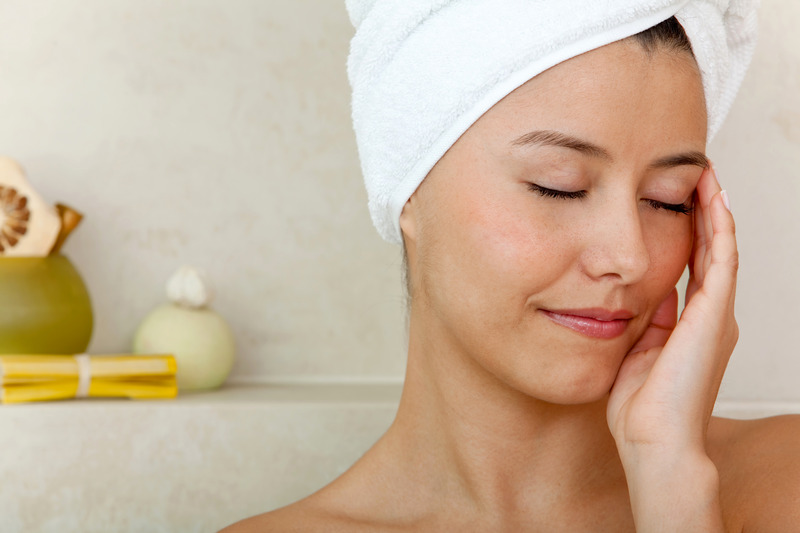 Woman enjoying a bath