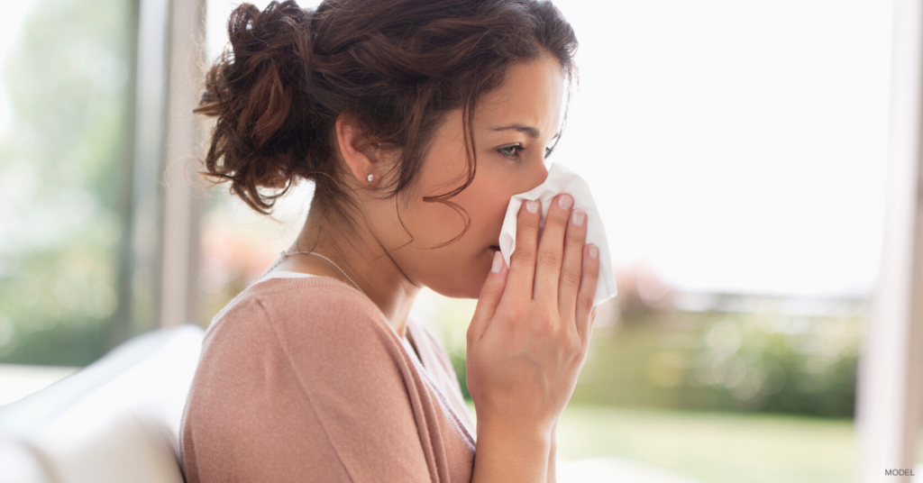 Woman catches a cold prior to her plastic surgery operation